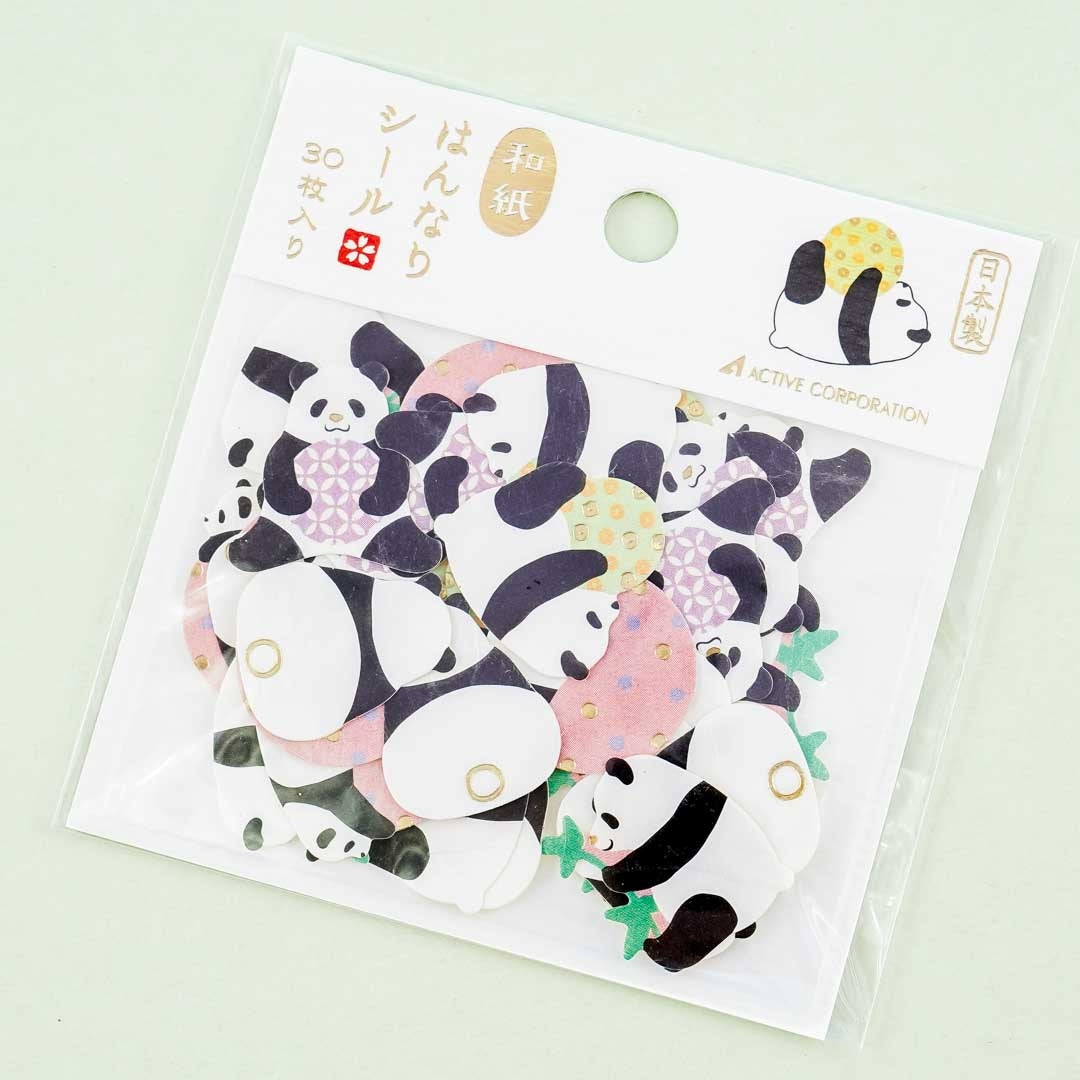 アクティブコーポレーション Panda [Flake Stickers] Washi Hanari Sticker / SF-148